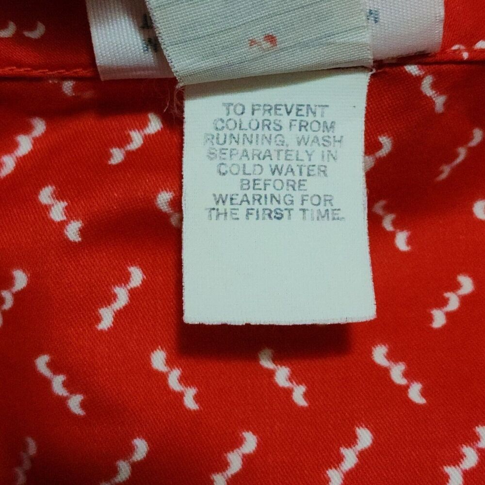 Vintage JCPenney Misses Long Robe Red White Cotton Satin Belted Women's L EUC - Picture 8 of 8